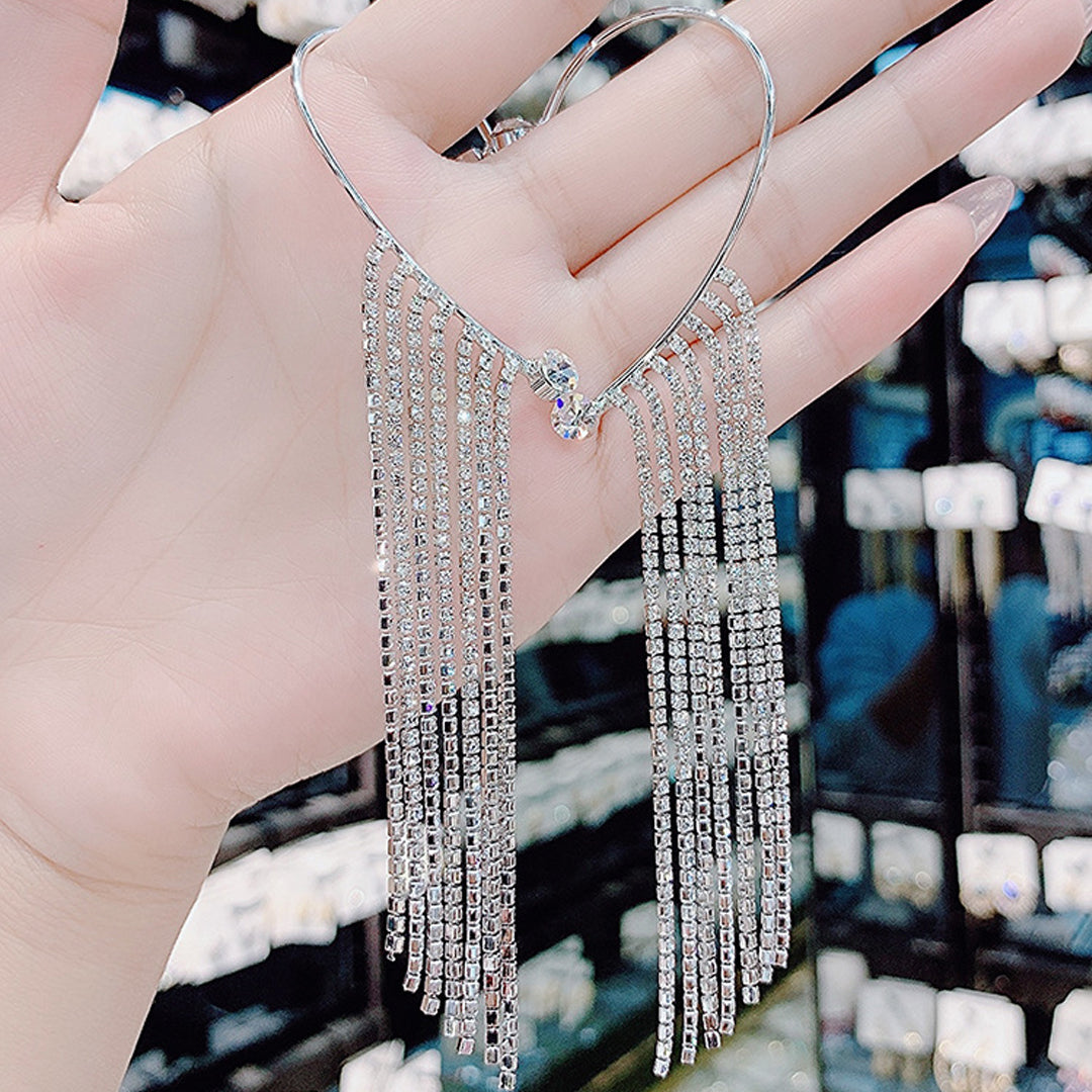 Fashionable Designer Tassel Ear Cuff Korean Earring Set