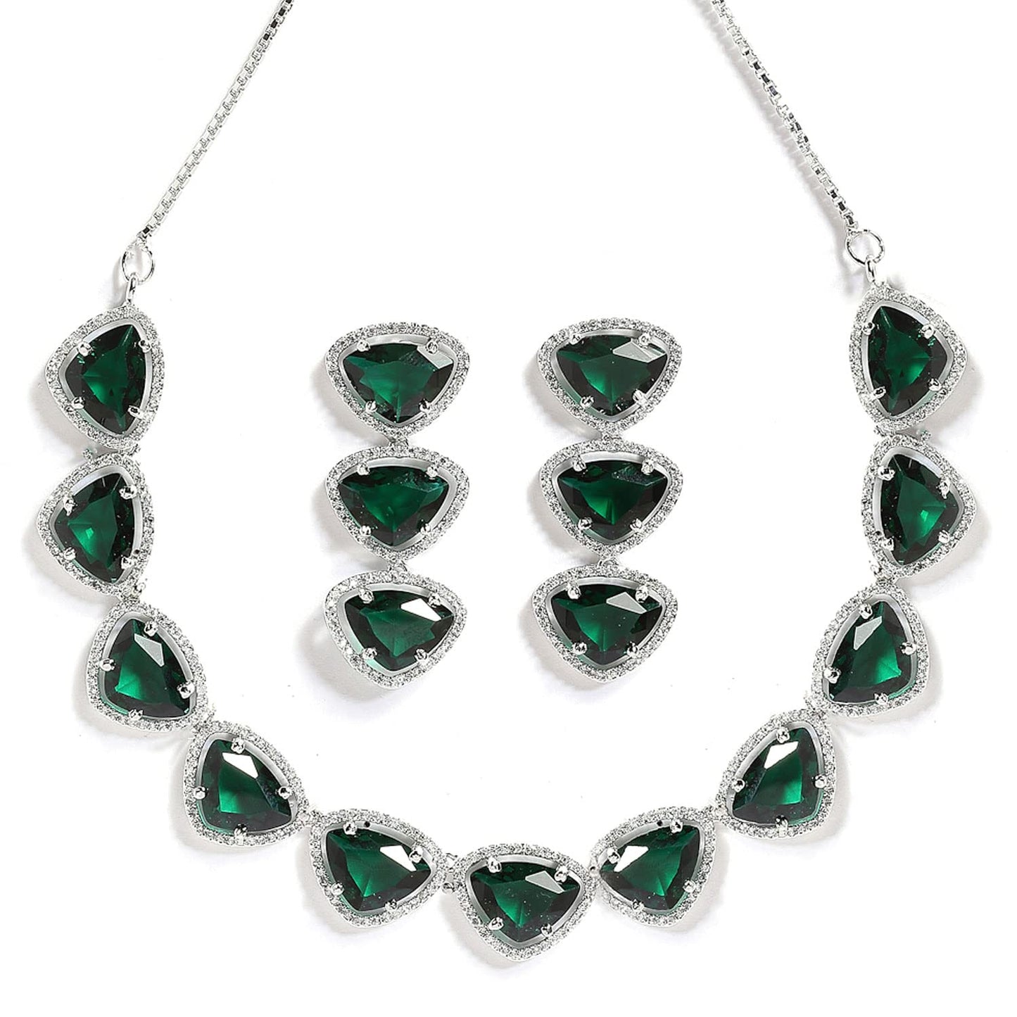 Luxury & Fashionable Triangular Shaped AD Neck Set