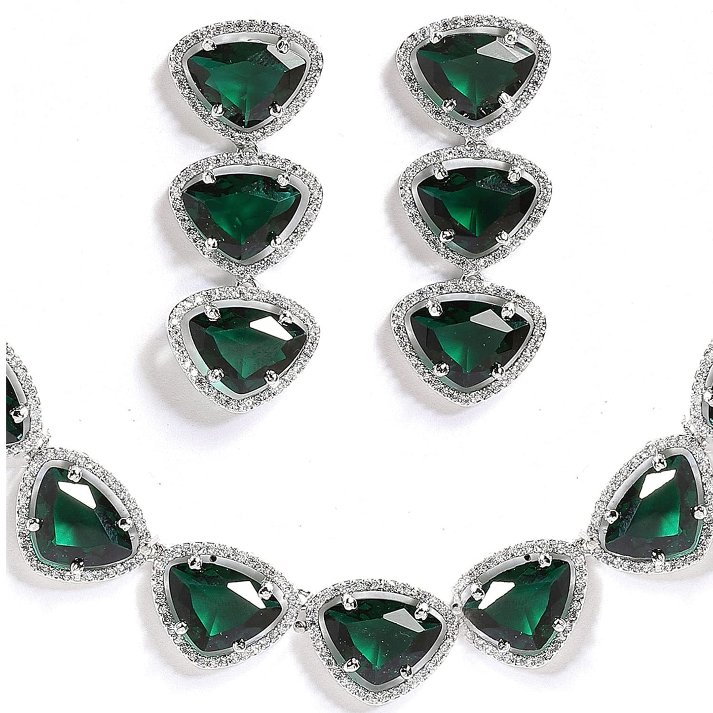 Luxury & Fashionable Triangular Shaped AD Neck Set