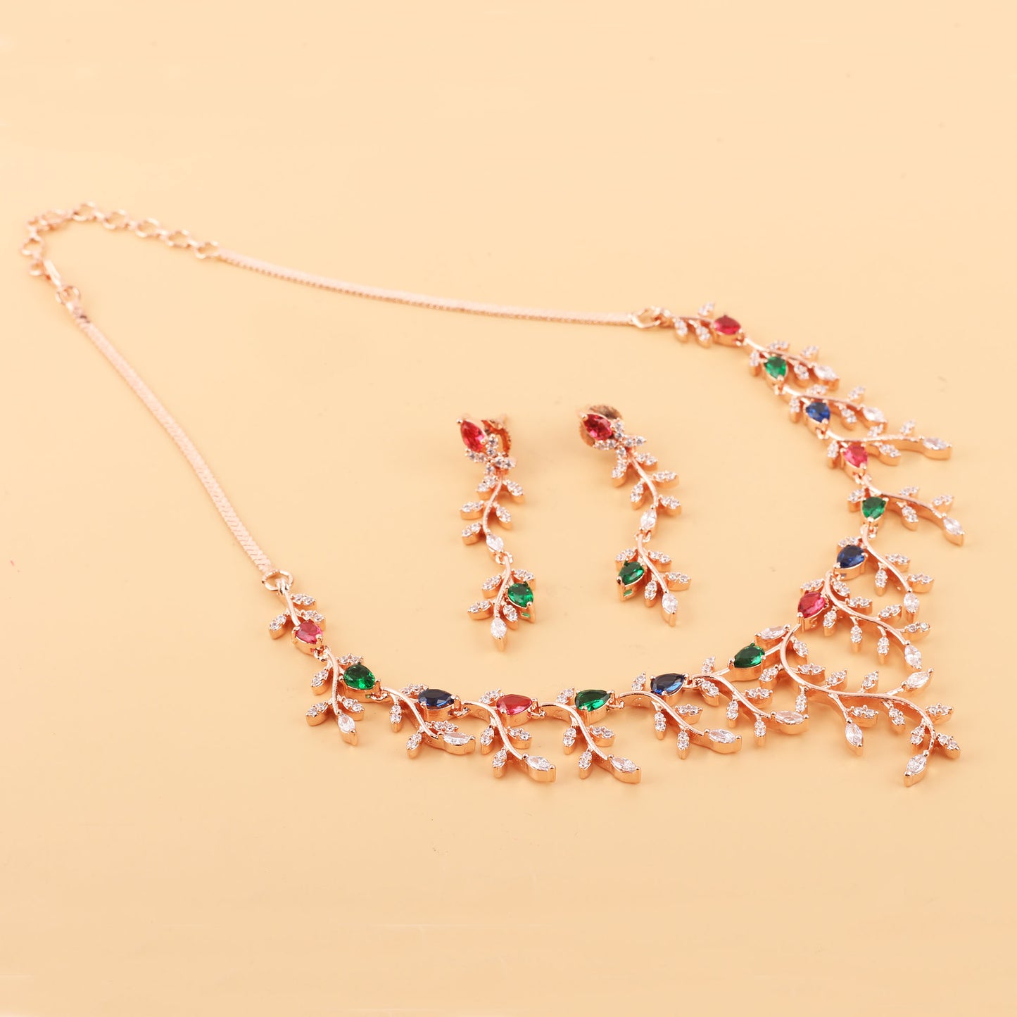 Luxury Leaf Designer Necklace Set
