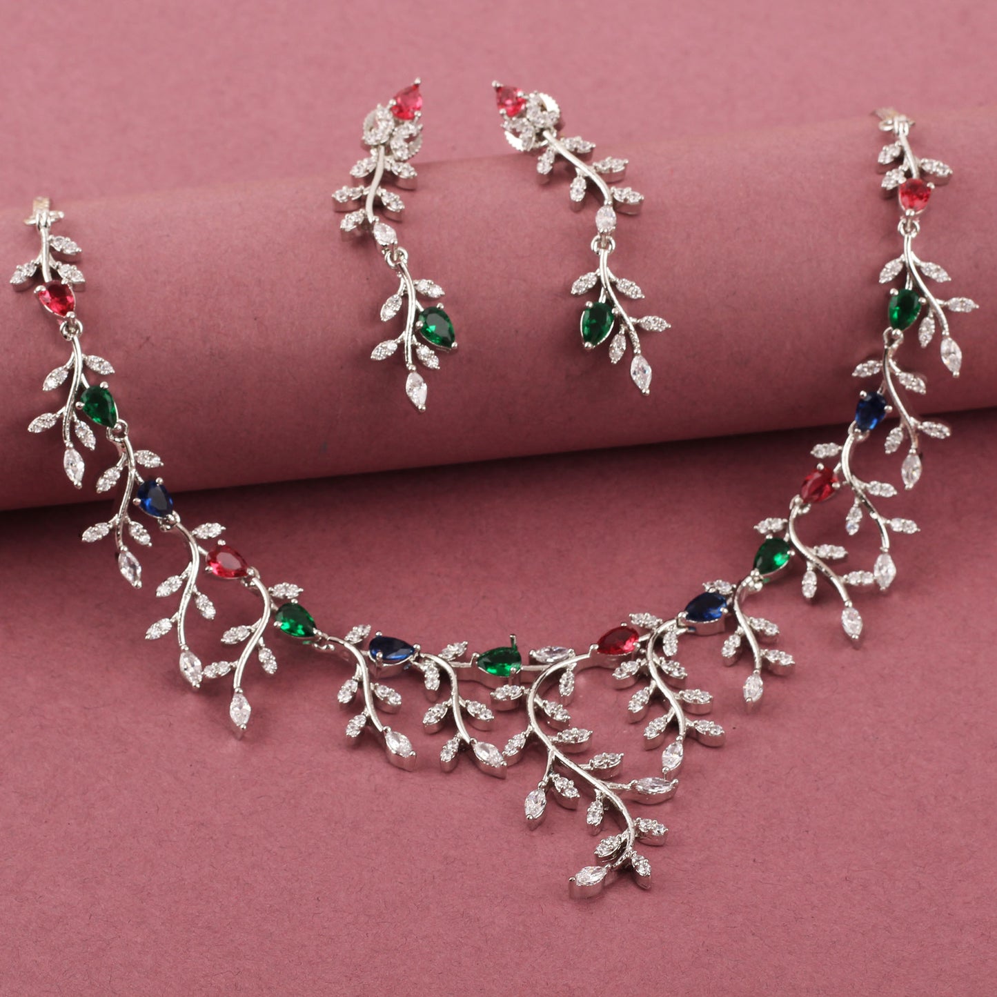 Luxury Leaf Designer Necklace Set