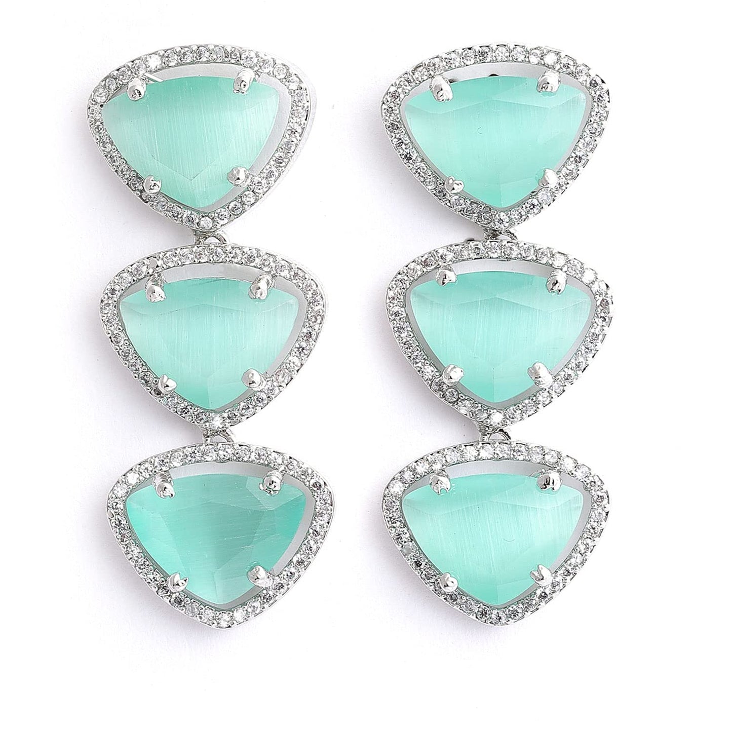 Luxury & Fashionable Triangular Shaped AD Neck Set