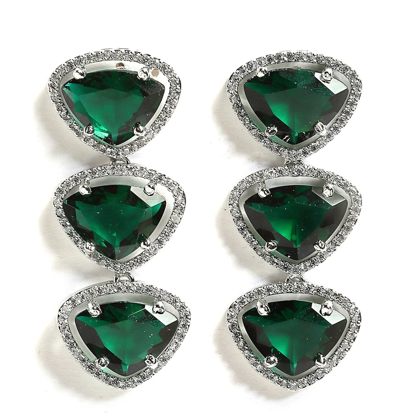 Luxury & Fashionable Triangular Shaped AD Neck Set